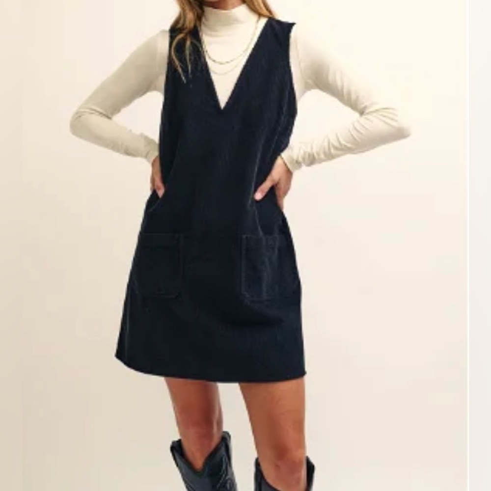 Boden Wool V Neck Shift Dress Size 16/18
